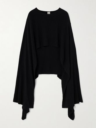 Toteme Pullover In Seta Effetto Mantella - Nero