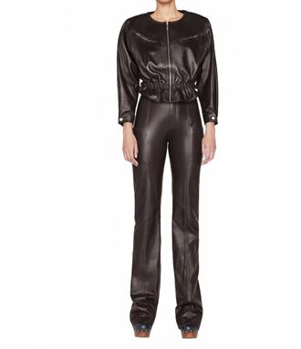 Frame Denim Seamed Leather Trousers In Espresso