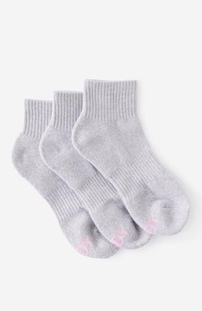 Cotton On Womens Active Body Qtr Crew Sock 3Pk in Grey Marle at Nordstrom