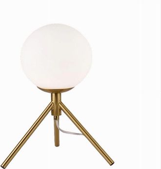 Trade Shop Trade Shop Traesio - Trade Shop - Lampada Da Tavolo Minimalista Bronzo Treppiedi Con Sfera Lume Abat Jour G9 D35