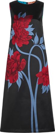 La DoubleJ LA Double J Column Floral-jacquard Satin-twill Midi Dress - Multicoloured - S (UK8-10 / S)