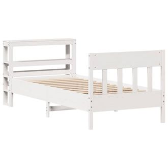 Berkfield Home Decorative Bed Frame Frame White 75x190 cm Small Single Solid Woo