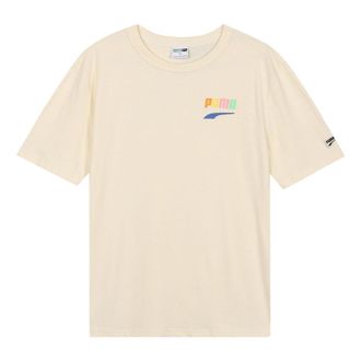 Puma Sports Alphabet Cartoon Printing Round Neck Short Sleeve Beige 531335-75