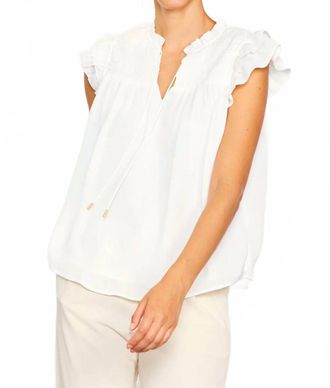 Skies Are Blue Clothing Whispering Smocked Top In White
