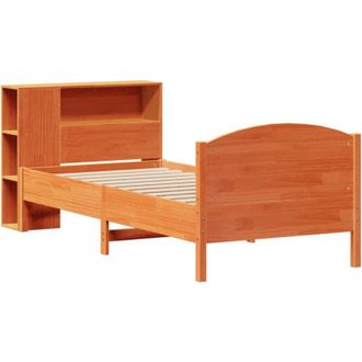 vidaXL Bookcase Bed without Mattress Wax Brown 100x200cm Solid Wood Pine Vidaxl