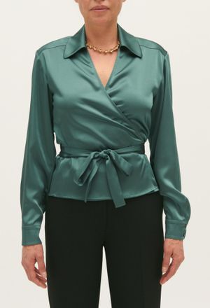 Claudie Pierlot Blouse cache-caur verte