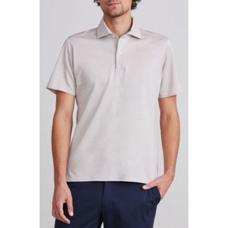 Emanuel Berg Textured Luxe Polo in Light Beige at Nordstrom, Size Xxx-Large