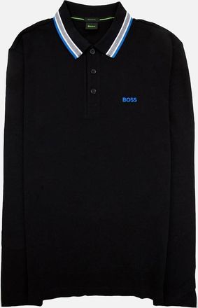 HUGO BOSS Mens Hugo Boss Plisy Regular Fit L/s Polo Black/blue - Black/Multi - Size: 42