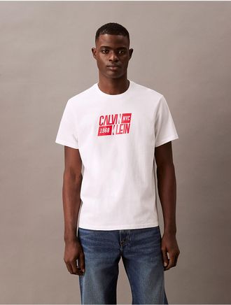 Calvin Klein Jeans Calvin Klein Mens Sport Logo Graphic Classic T-Shirt - White - XL