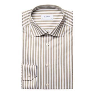 Eton Lange Mouw Formeel Overhemd - Heren - Zakelijke Overhemden - Groen - 4XL - Katoen - Overhemden