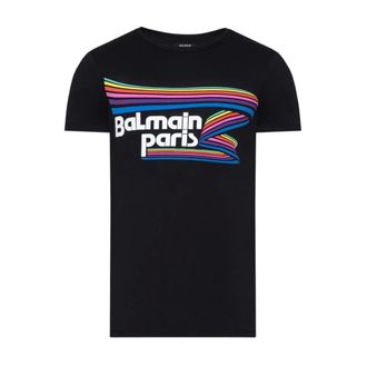 Balmain Paris Rainbow Multi Logo T-Shirt