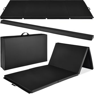 Best Choice Products 10ftx4ftx2in Folding Gym Mat 4-Panel w/ Carrying Handles & Folding Balance Beam