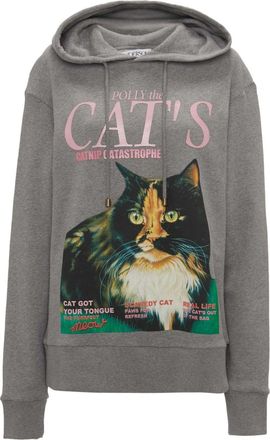 J.W.Anderson graphic-print organic cotton hoodie - women - Organic Cotton - S - Grey