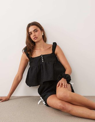 Sister Jane Sister Jane - Elin - Top nero con fondo a palloncino in coordinato