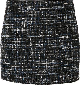 Liu Jo bouclé mini skirt - women - Polyester/Polyester - 42 - Black