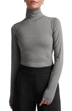 Beyond Yoga Luxeknit Turtleneck in Storm Gray Heather at Nordstrom, Size Small