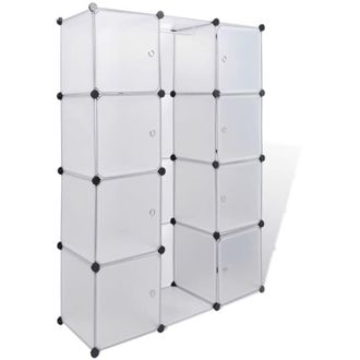 vidaXL Armario Modular Con 9 Compartimentos Blanco 109x36,5x143 Cm Vidaxl