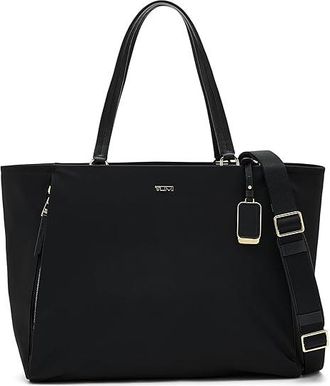 Tumi Valetta Large Tote Tote Handbags Black/Gold, Leather/Nylon
