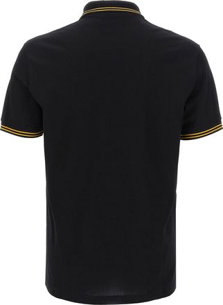 Versace Mens Black Cotton Polo Shirt