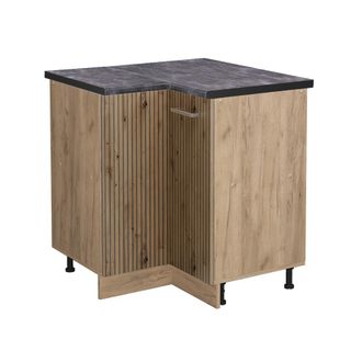 Vicco Armario De Esquina R-line, Roble Artesanal, 75.6 Cm, Et Antracita