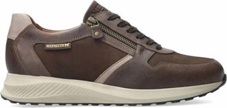 Mephisto Casual Leren Herensneaker - Heren - Sneakers - Bruin - 47 1/2 EU - Leer - Schoenen