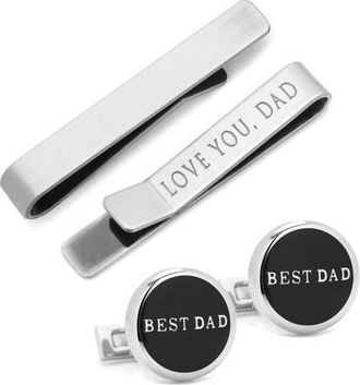 Cufflinks Inc. Fathers Day Cuff Links & Tie Bar Gift Set in Silver at Nordstrom