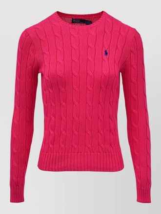 Polo Ralph Lauren cotton cable-knit slim-fit crew-neck long-sleeve jumper