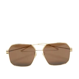 Bottega Veneta Pre-owned Accessories, female, Yellow, Size: ONE SIZE Pre-owned Metal Sunglasses