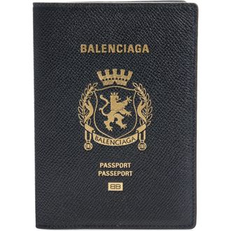 Balenciaga Passport Leather Vertical Bifold Wallet in 1000 Black at Nordstrom