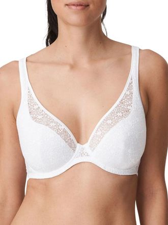 Prima Donna Womens Twist Epirus Half Padded Plunge Bra White Polyamide - Size 34F