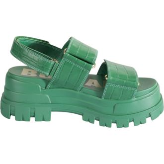 Buffalo Aspha Snd Platform Sandal in Croco Green at Nordstrom, Size 37