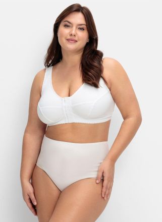 Sheego B&uuml;gelloser BH SHEEGO, Damen, Gr. 100, Cup E, weiss (wei&szlig;), 90% Baumwolle, 6% Elasthan, 4% Polyamid, BHs B&uuml;gelloser BH