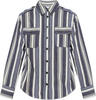 Isabel Marant Gelva Shirt - Dames - Overhemden - Blauw - S - Katoen - Overhemden