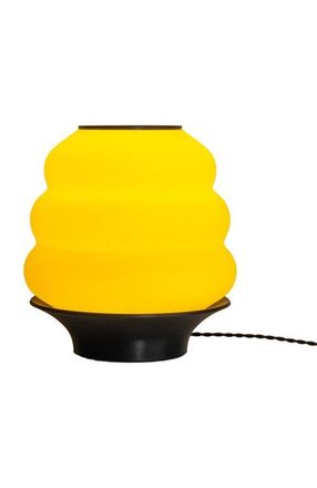 Jonathan Y Designs Honey Pot 12 Minimalist Classic Plant-Based PLA 3D Printed Dimmable LED Table Lamp in Yellow/black at Nordstrom