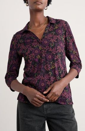 Seasalt Cornwall Wavecrest Organic Cotton Jersey Top in Evening Woodland Onyx at Nordstrom, Size 14 Us