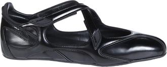 The Attico Schoenen, Dames, Zwart, 39 EU, Leer, Floor 01 Ballerina Plat