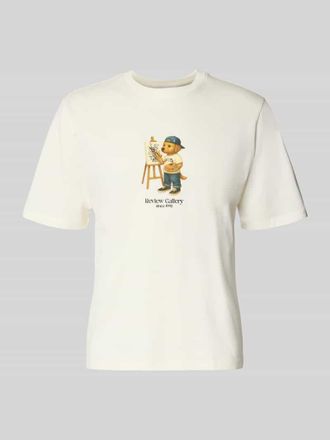 Review T-Shirt mit Motiv-Print in Offwhite, Gr&ouml;&szlig;e XXL