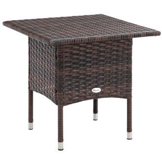 OUTSUNNY PE Rattan Outdoor Coffee Table - Easy Match Rattan Side Table - Brown | TJ Hughes