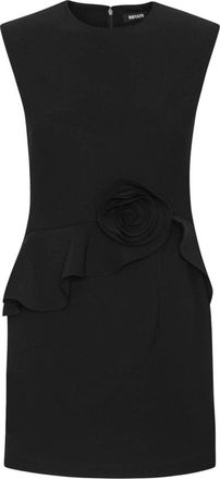 Rotate Crepe Mini Jurk - Dames - Feestkleedjes - Zwart - S - Leer - Kleedjes