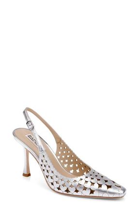 Badgley Mischka Onna Slingback Pump in Silver Metallic at Nordstrom, Size 6.5