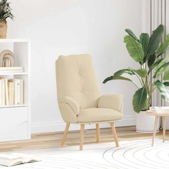 vidaXL vidaXL Sedia rilassante Crema 69 x 74 x 93 cm Tessuto