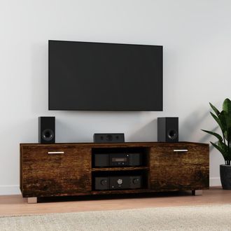 vidaXL Vidaxl - Mueble Para Tv Madera Contrachapada Roble Ahumado 140x40,5x35cm