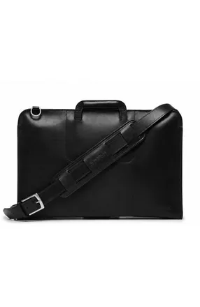 Korchmar Jackson Zippered Leather Briefcase in Black at Nordstrom