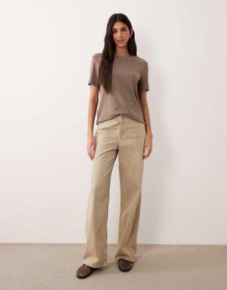 Jack & Jones Tokyo - Jeans a fondo ampio color crema-Bianco