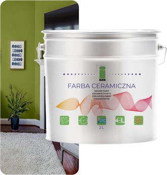 OEM Pintura De Pared Cer&aacute;mica Verde Musgo Lavable 2l Resistente A Las Manchas