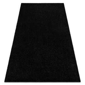 RugsX Rugsx - Alfombra Buenos 6649 Shaggy Liso, De Un Solo Color Negro Black 180x270 Cm