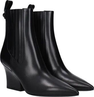 Valentino Garavani Leather Ankle Boot - Black