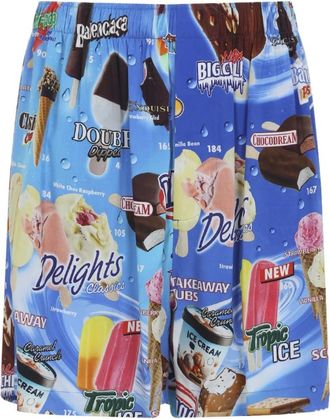 Balenciaga Casual Shorts, male, Multicolor, M, Pyjama Shorts