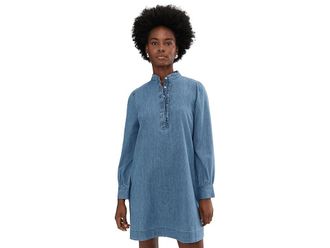 Vineyard Vines Popover Dress Womens Dress Morning Mist : SM, Cotton/Denim