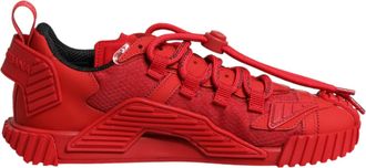 Dolce & Gabbana Red Logo Lace Low Top NS1 Sneakers Womens Shoes